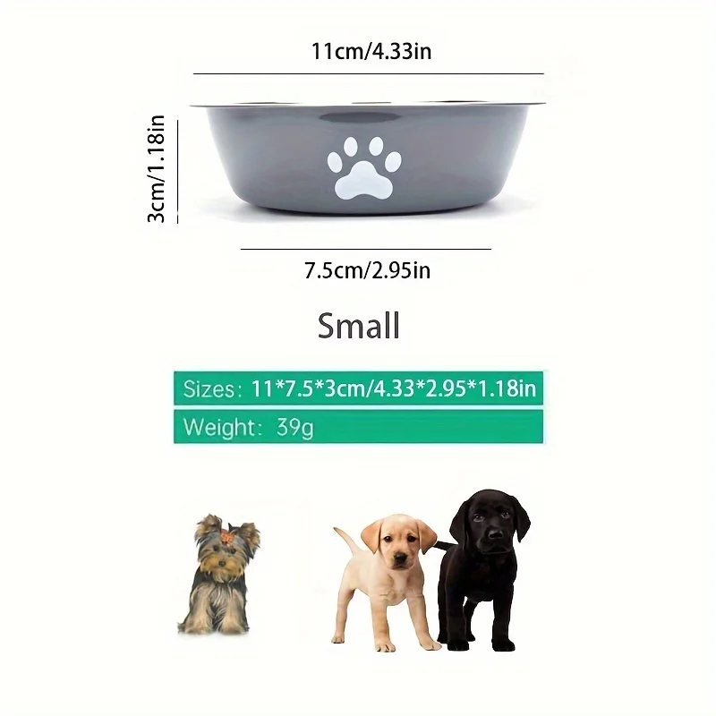 1Pcs Pet Dog Food Bowl Rice Bowl Stainless Steel Dog Bowl Dog Bowl Drinking Water Bowl anti-tip Large Dog Cat Bowl Water Bowl - view 6