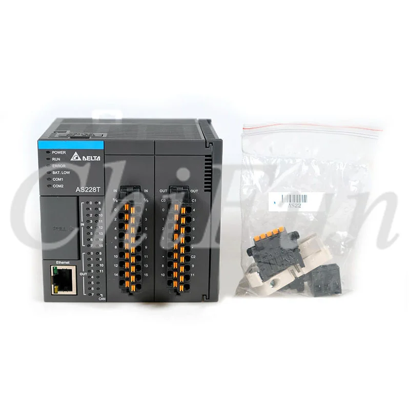 Originele Delta AS228T-A AS228P-A AS228R-A 16DI 12DO PLC programmeerbare controller Ingebouwde USB Ethernet-poort CANopen RS485x2