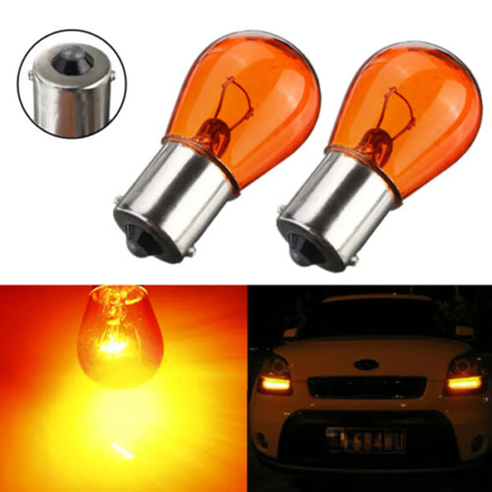 10Pcs 21W Amber Indicator Bayonet Base Lamp Turn Signal Car Light Car Interior Bulb Auto Dashboard Warning Indicator image 3