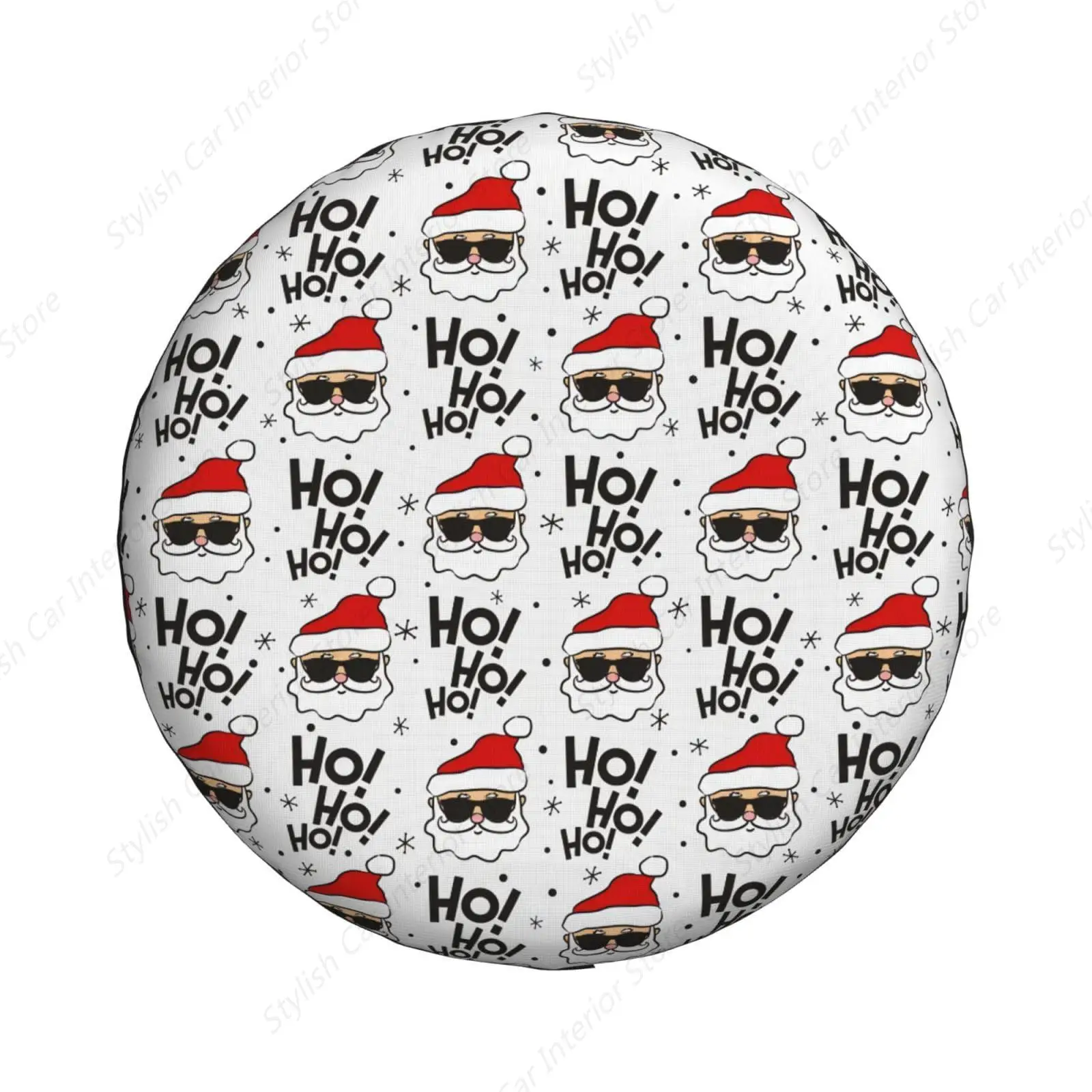 New Year Pattern with Santa Claus Ho Ho Ho Spare Tire Cover Winter Weatherproof Universal Wheel Protectors Christmas New Year