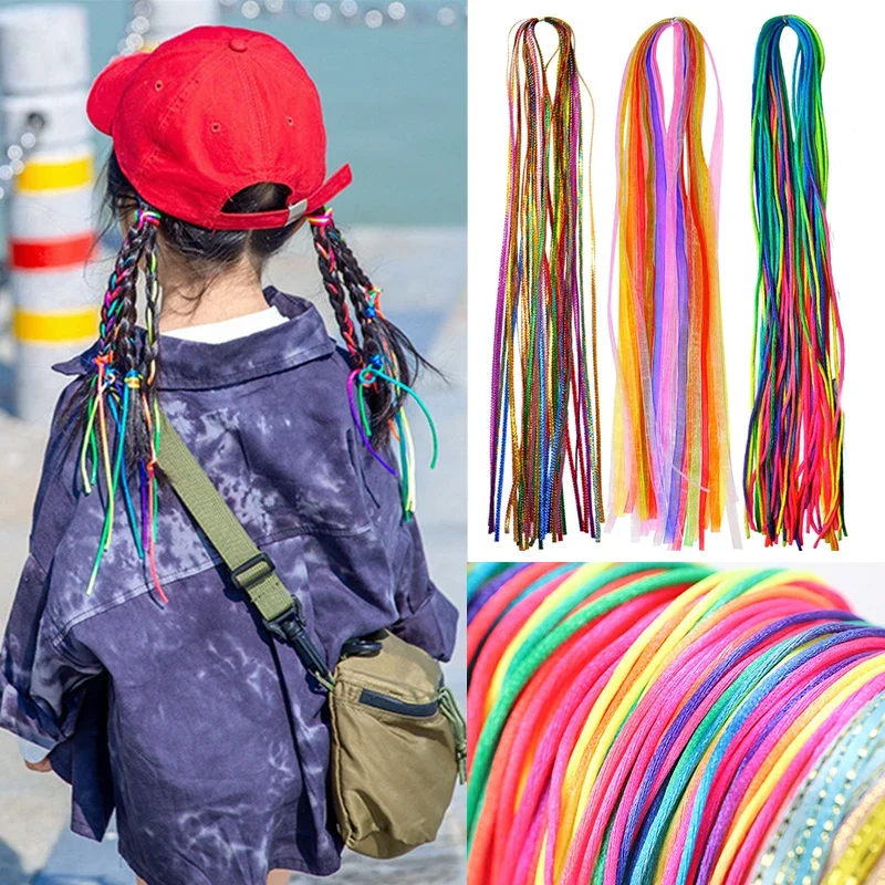 

Synthetic 8packs Gradient Color Rope Tie Hair Girls Dirty Braid Hair Rope Hip Hop Headband Kids Women Ribbon Styling Braider