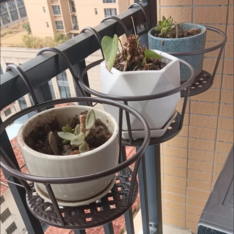 Hanging Iron Art Flower Basket Balcony Window Sill een Ivy Orchid Plant Pot Ra Home Storage Organizer Metal Material