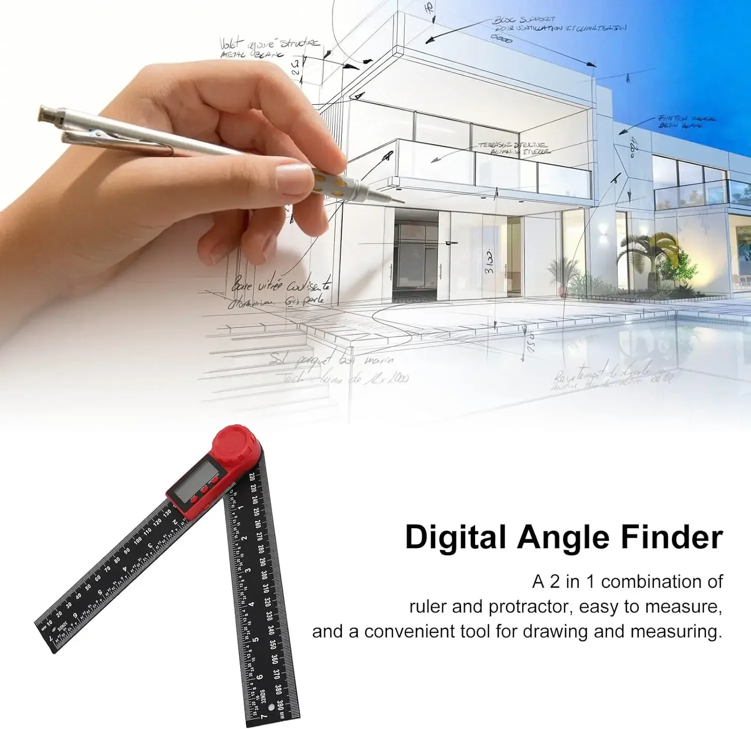 Protractors Digital Display Angle Level Ruler Goniometer Angle Finder Inclinometer75 90 Degree Measuring Gauging Carpenter Tools