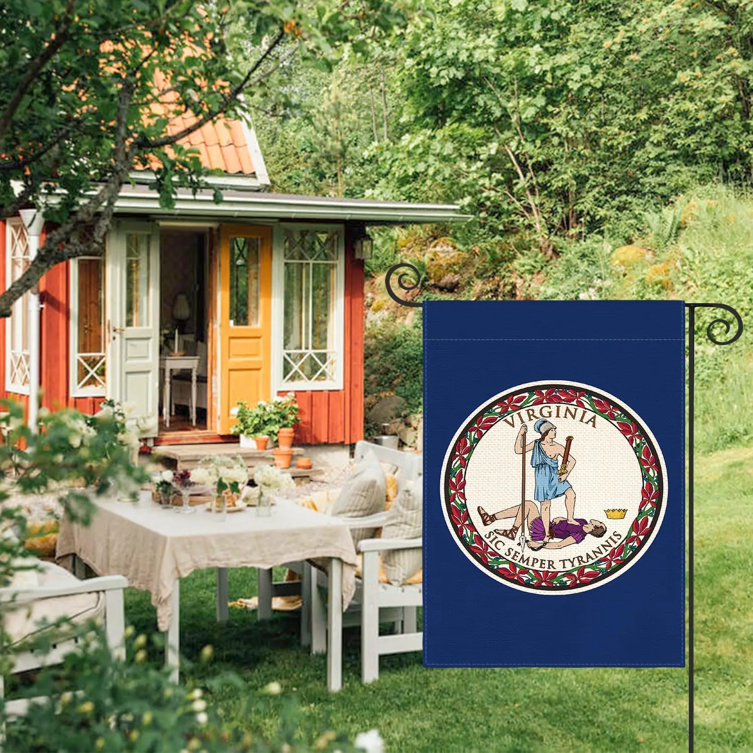 AVOIN colorlife Virginia U.S. States Garden Flag 12x18 Inch Double Sided Outside, Patriotic Unity Local Yard Outdoor Flag