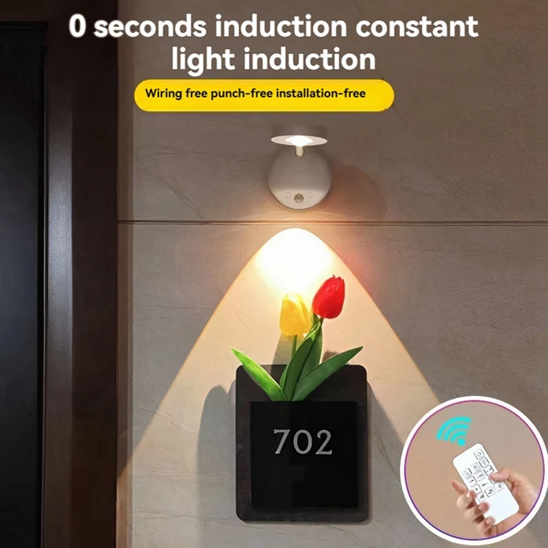 2200Mah Cat's Eye Bulb Motion Sensor Light Battery Operated 3 Color & Dimmable 360° Rotation Spotlight Painting Light
