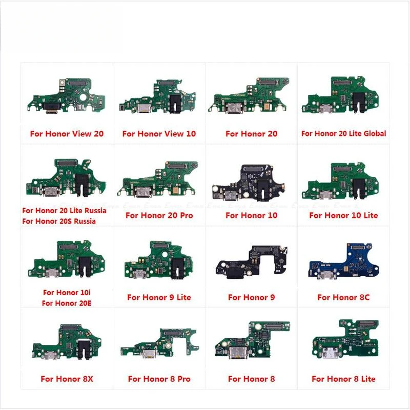 

Плата зарядного устройства, USB-порт, док-станция, гибкий кабель для Huawei Honor 9, 8, 8C, 8X, 10i, View 20, 20S, 20E, 10 Pro Lite