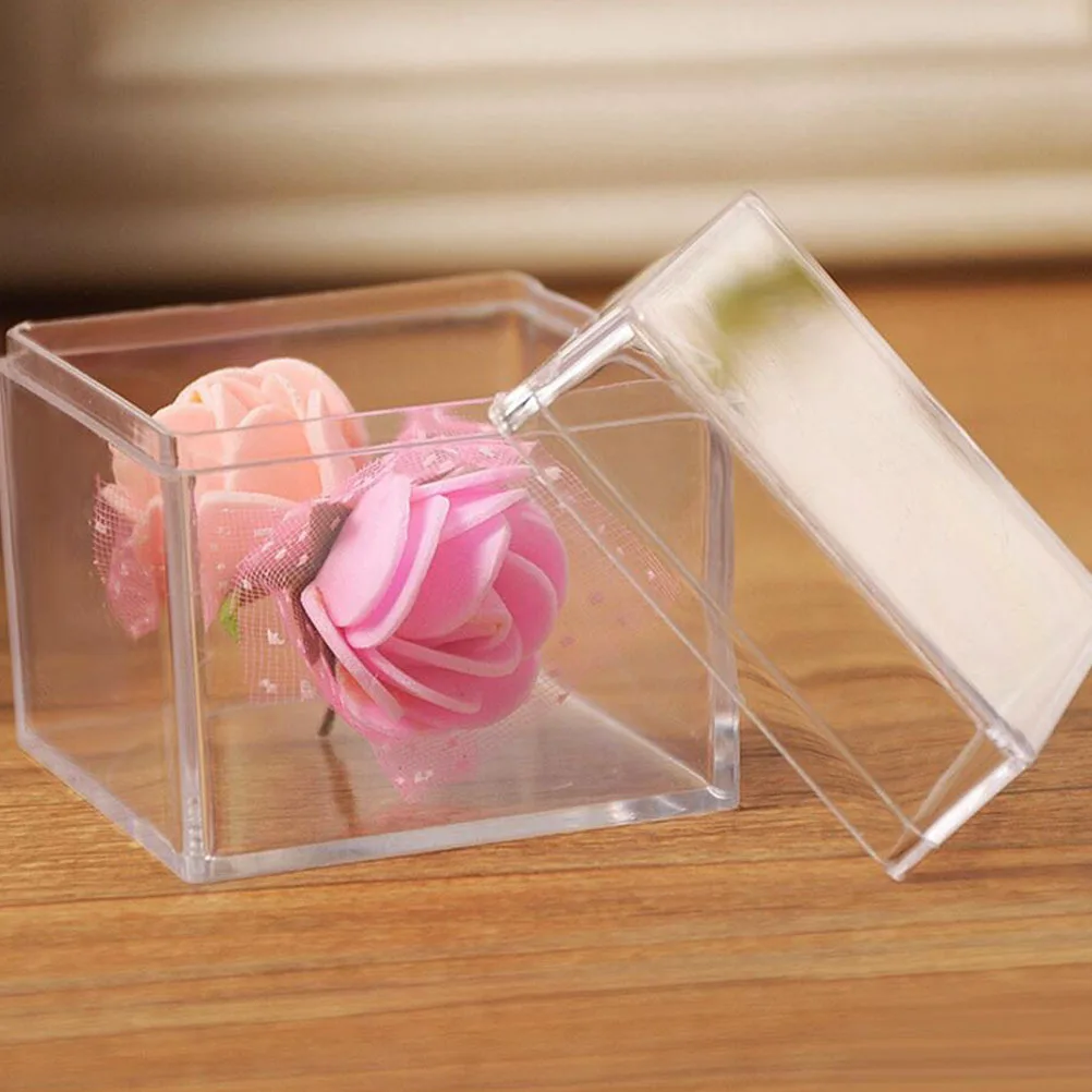 

6 Pcs Transparent Plastic Box Candy Boxes Jar Acrylic Small Container Sweet Storage Holder