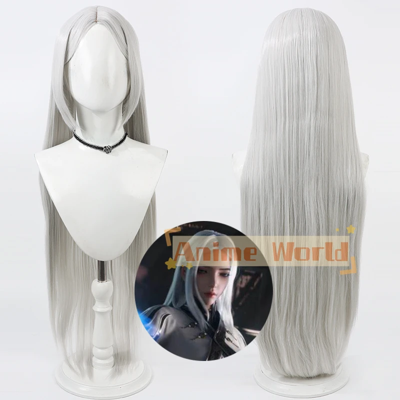 

Game Naraka: Bladepoint Zai Cosplay Wig Ji Yingying Long White Straight Heat Resistant Synthetic Hair Halloween Party Role Play