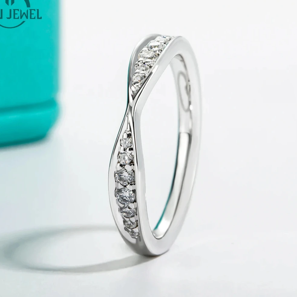 

Xiqi Jewelry Store Bow 925 Sterling Silver D Color Moissanite Women's Wedding Ring Classic 18K Gold Plated Ring Jewelry