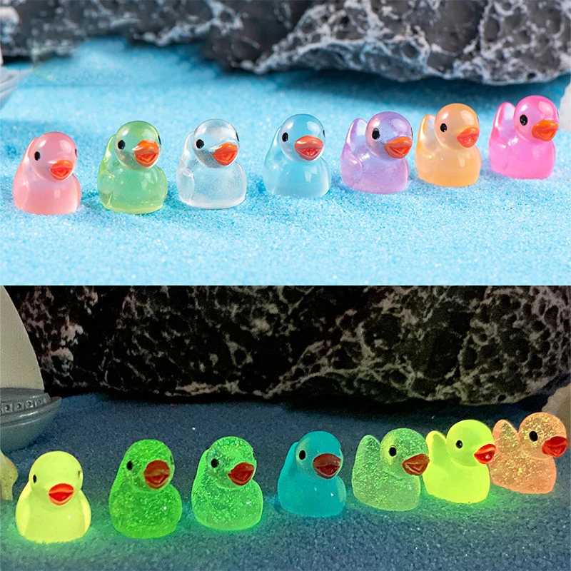 

50Pcs Mini Yellow Ducks Luminous Duck Ornament Miniature Figures Tiny Duck Micro Fairy Garden Landscape Fairy Garden Home Decor