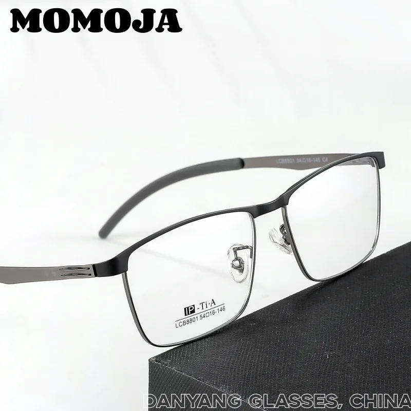 

MOMOJA ультра-легкие высококачественные маленькие квадратные очки в стиле ретро из чистого титана, деловые оптические очки по рецепту, оправа для мужчин LCB8801