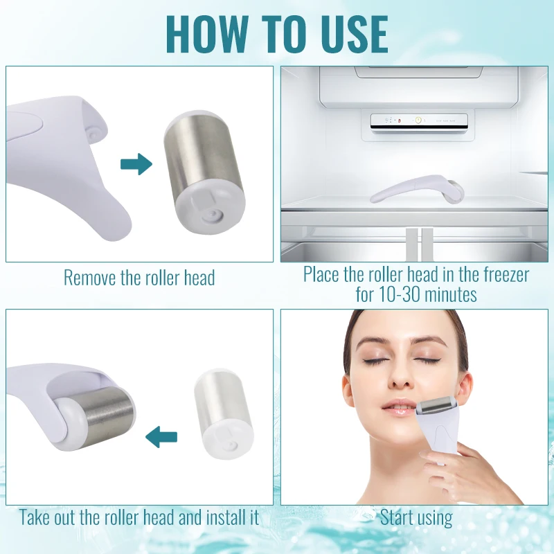 2025 New Beauty Device lce Skin Cool Derma RollerMassager For Face Body Massage FacialSkin Care Preventing wrinkle DermoRoller