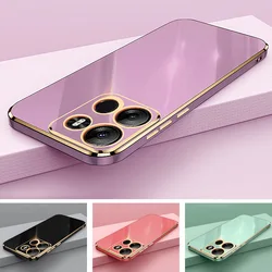 For Infinix Smart 7 Case Luxury Square Plating Infinix Smart 7 HD Phone Case Infinix X6515 X6516 Silicone Back Cover Fundas