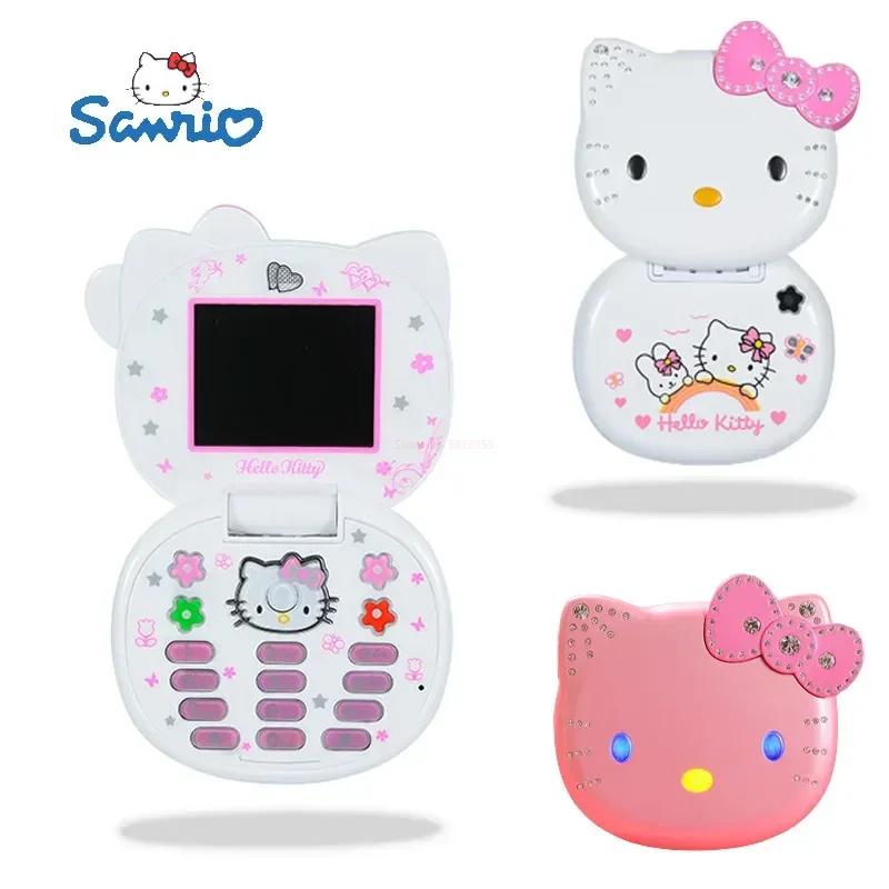 Kawaii Sanrio K688 Hello Kitty Cute Mini 72 (H) Standby Mobile Phone With Flip No Lock Children Dual Card Mobile Phone Toy Gift