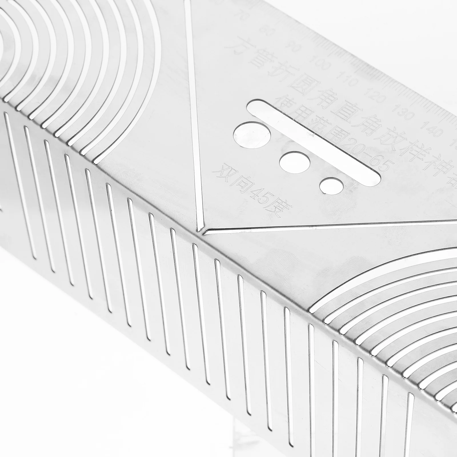 2 pezzi in acciaio inossidabile multifunzionale righello angolare strumento di marcatura ad arco di precisione versatile disegno per tracciatore di metalli per la lavorazione del legno