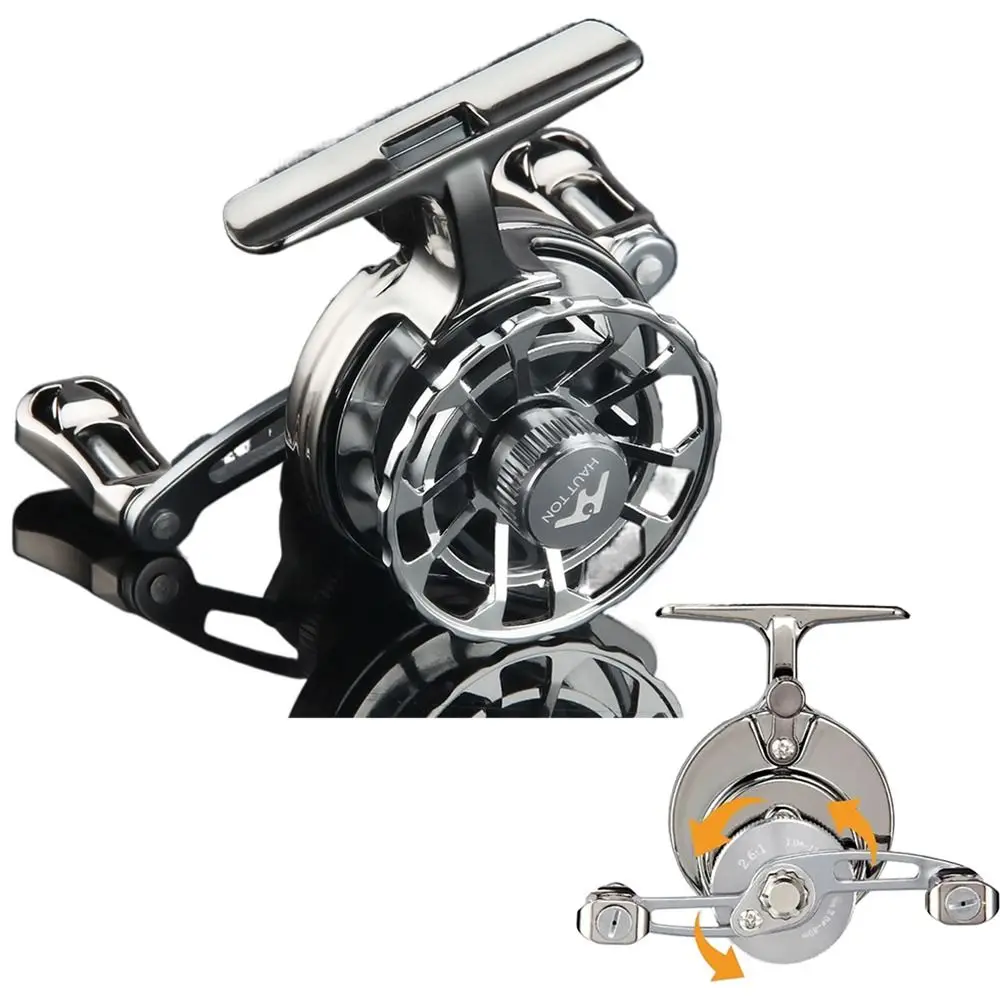 

Lightweight Ice Fishing Spinning Reel 2+1 Metal Bearings Strength 2.6:1 Gear Ratio Fishing Knob Shaft Hollow Out Smooth