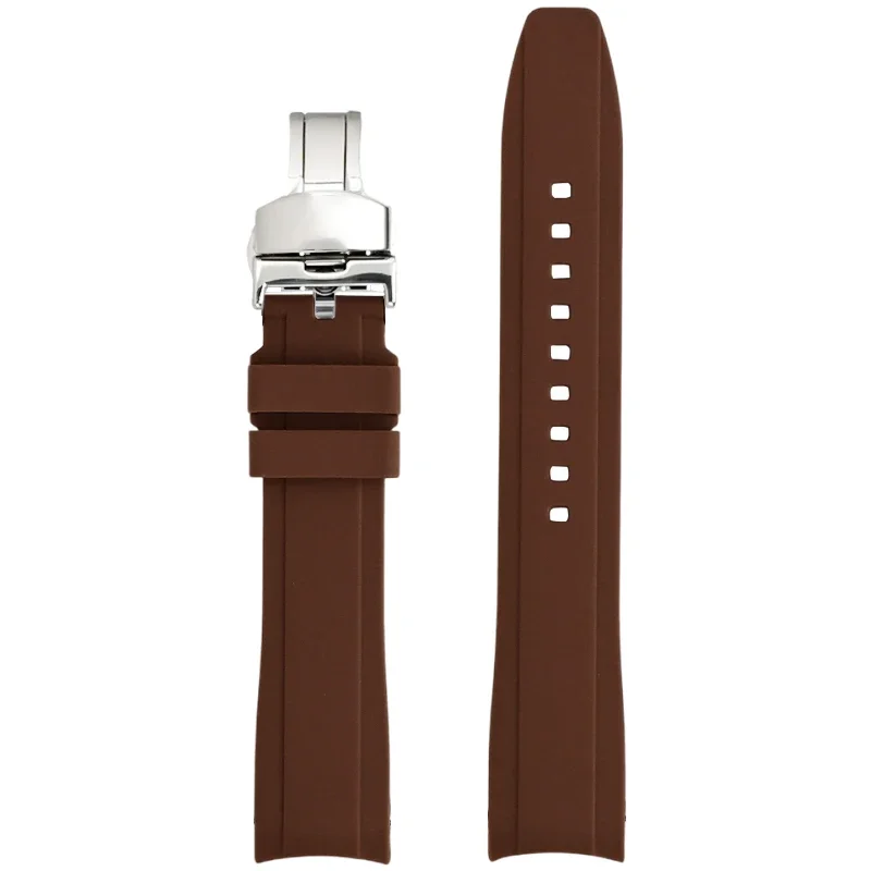 18/19/20/21/22 mm gebogenes Endarmband für Tissot 1853, Herren und Damen, hochfestes Silikon-Uhrenarmband mit Schmetterlingsschnalle für MoonSwatch