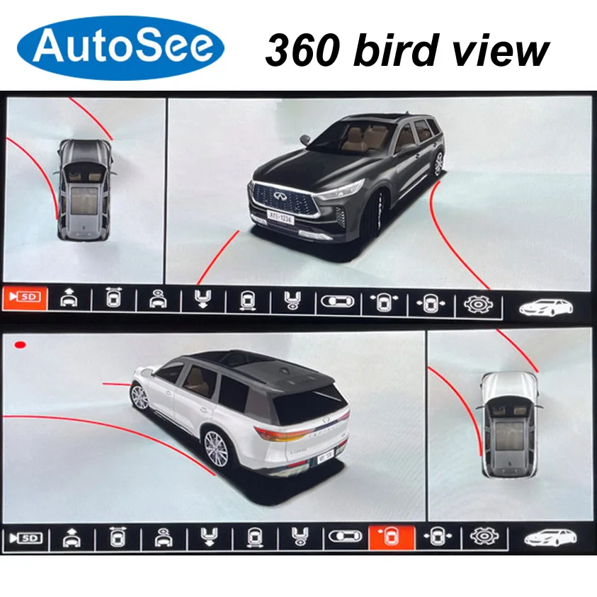 suit original OEM monitor 2011-2014 for infiniti QX60 Q70 QX56 QX80 bird Panoramic view 360° camera Front rear Surround reverse