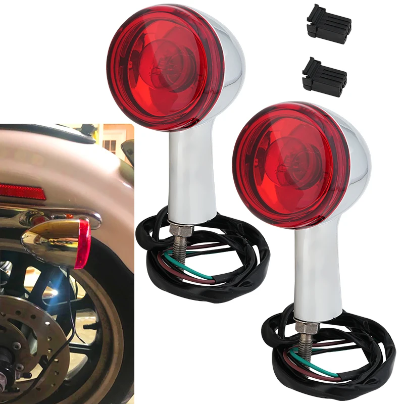 Motorcycle Rear Indicator Turn Signals Lamp Brake Light Chromr For Harley Sportster XL883 XL1200 72 48 1992-UP