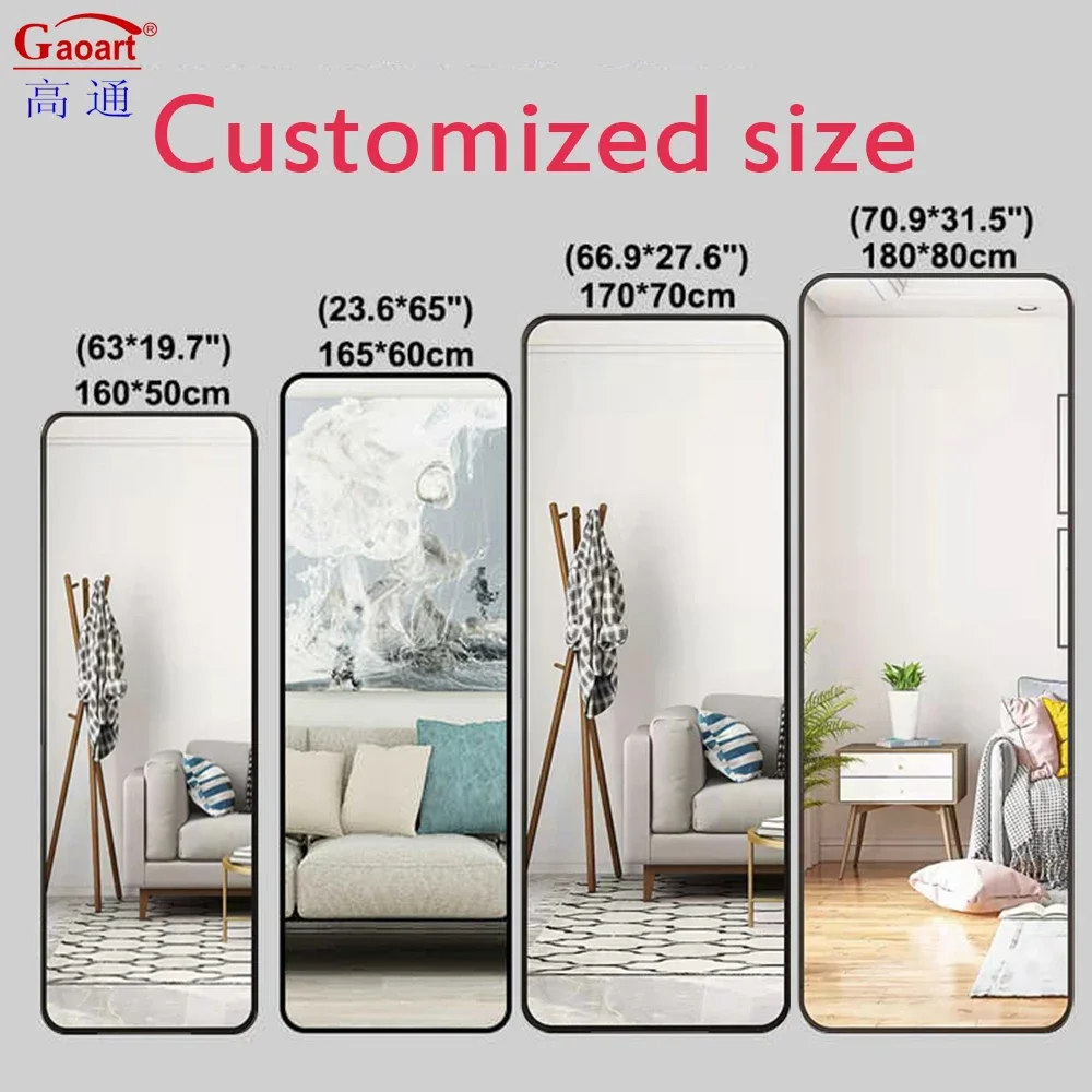 Morden Style Full-Body Length Dress Stand Mirror Contemporary Design Large Bathroom Wall Decor Barber Bath Salon Floor Mirror