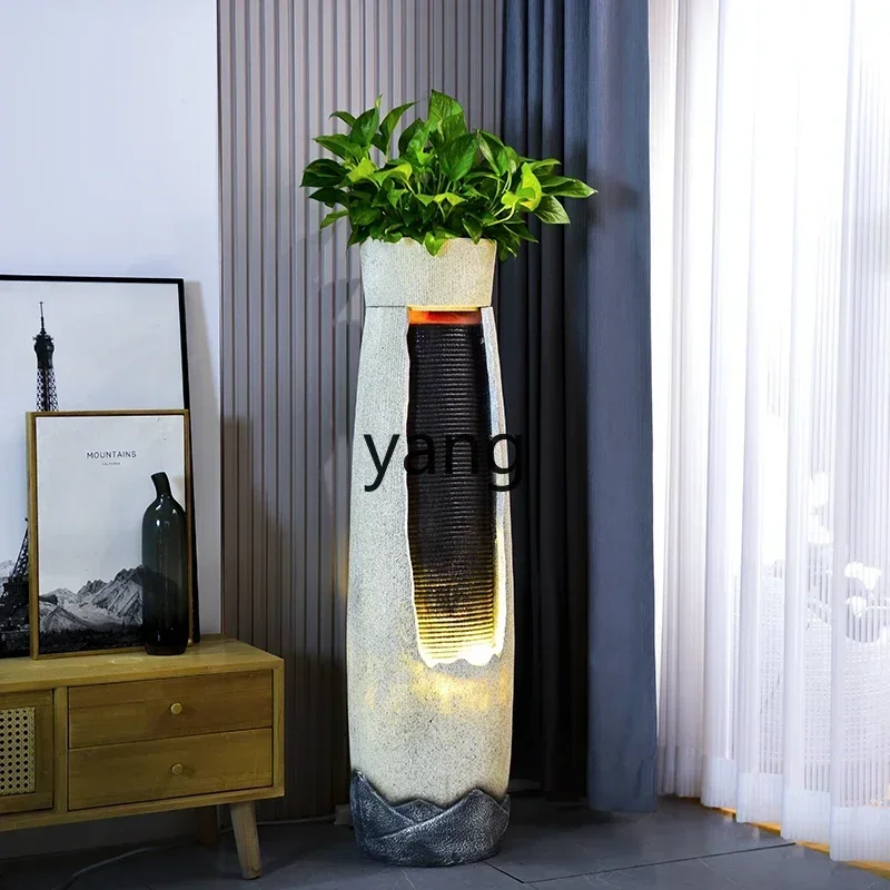 yjq， floor-to-ceiling running water fountain ornament circulating water home jewelry home living room large