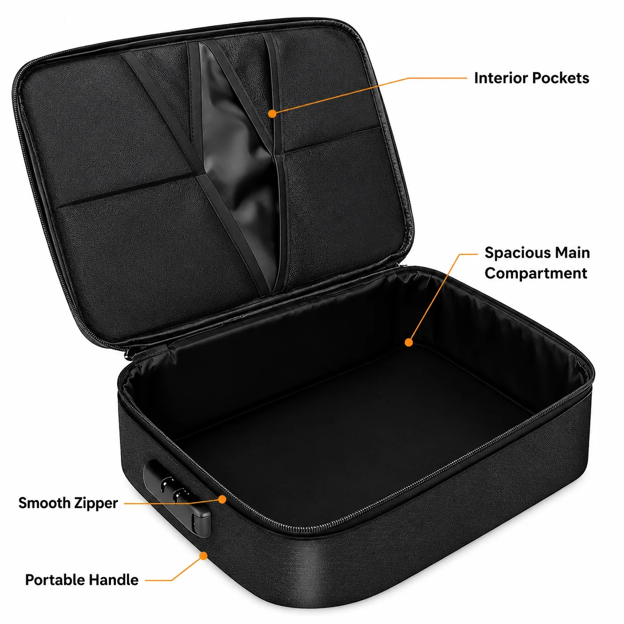 

GOOGO Fireproof Document Bag, 13-Pocket Portable File Organizer, Black 27x36x10cm for Travel, Office & Home Safe Storage