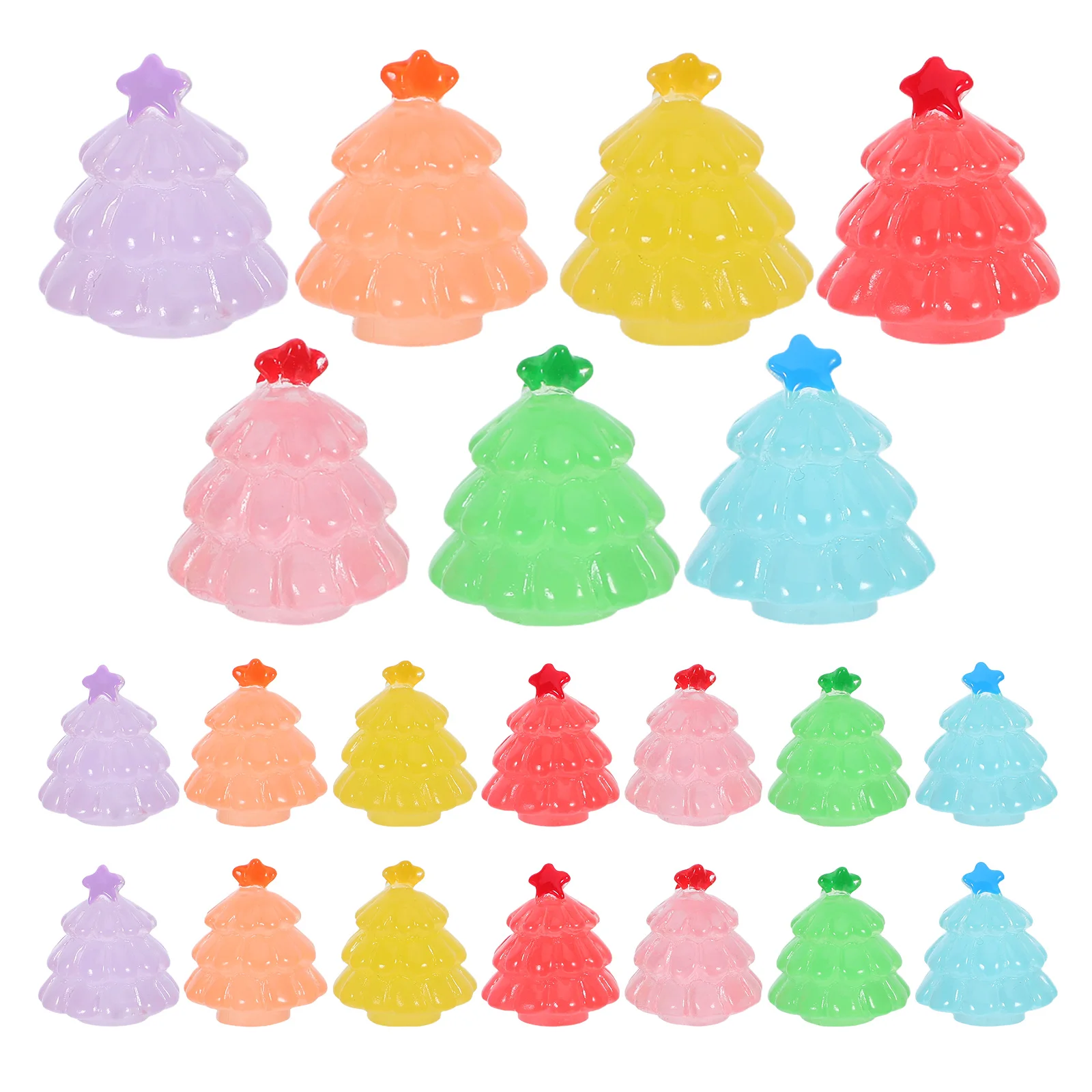 

21 Pcs Christmas Tree Landscape Home Decor Resin s Miniatures for Village