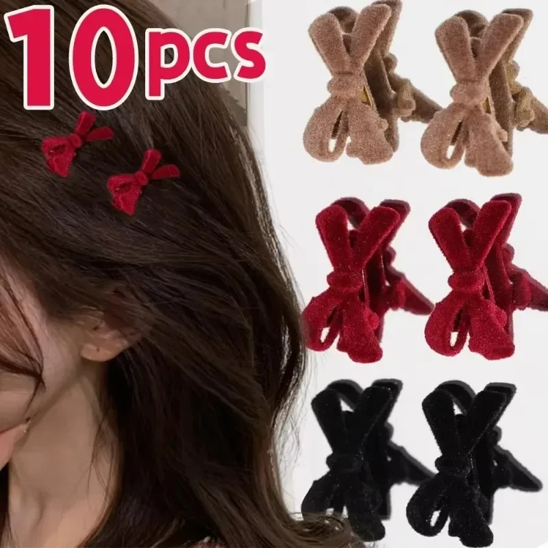 Mini Velvet Bow Hairpins Women Girls Sweet Cute Candy Color Hair Clips Daily Dating Versatile Hairpin Fashion Hair Accessories