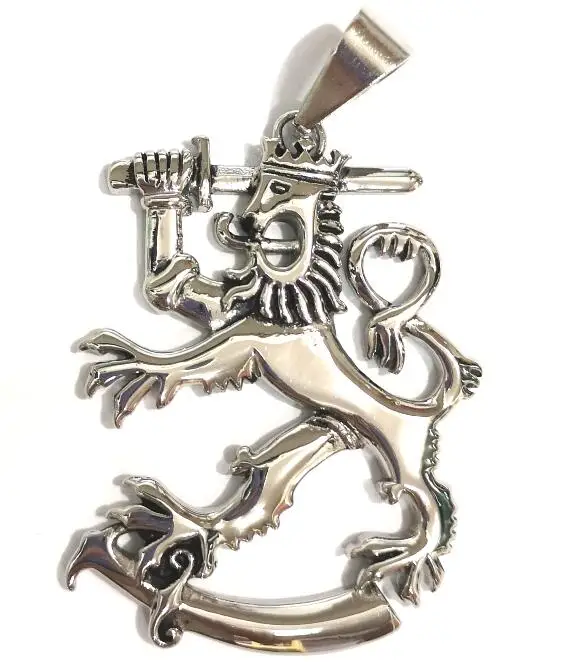 Finland Leijona Lion King Pendant 316L Stainless Steel Jewelry Classic Lion knight Biker Pendant For Men Wholesale SWP0072