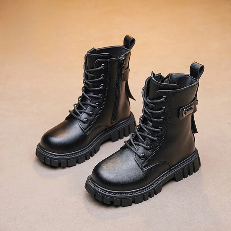 

Ботильоны на плюшевой подкладке для девочек, новые зимние теплые нескользящие износостойкие детские модные зимние ботинки 2025 года, классическая детская повседневная обувь