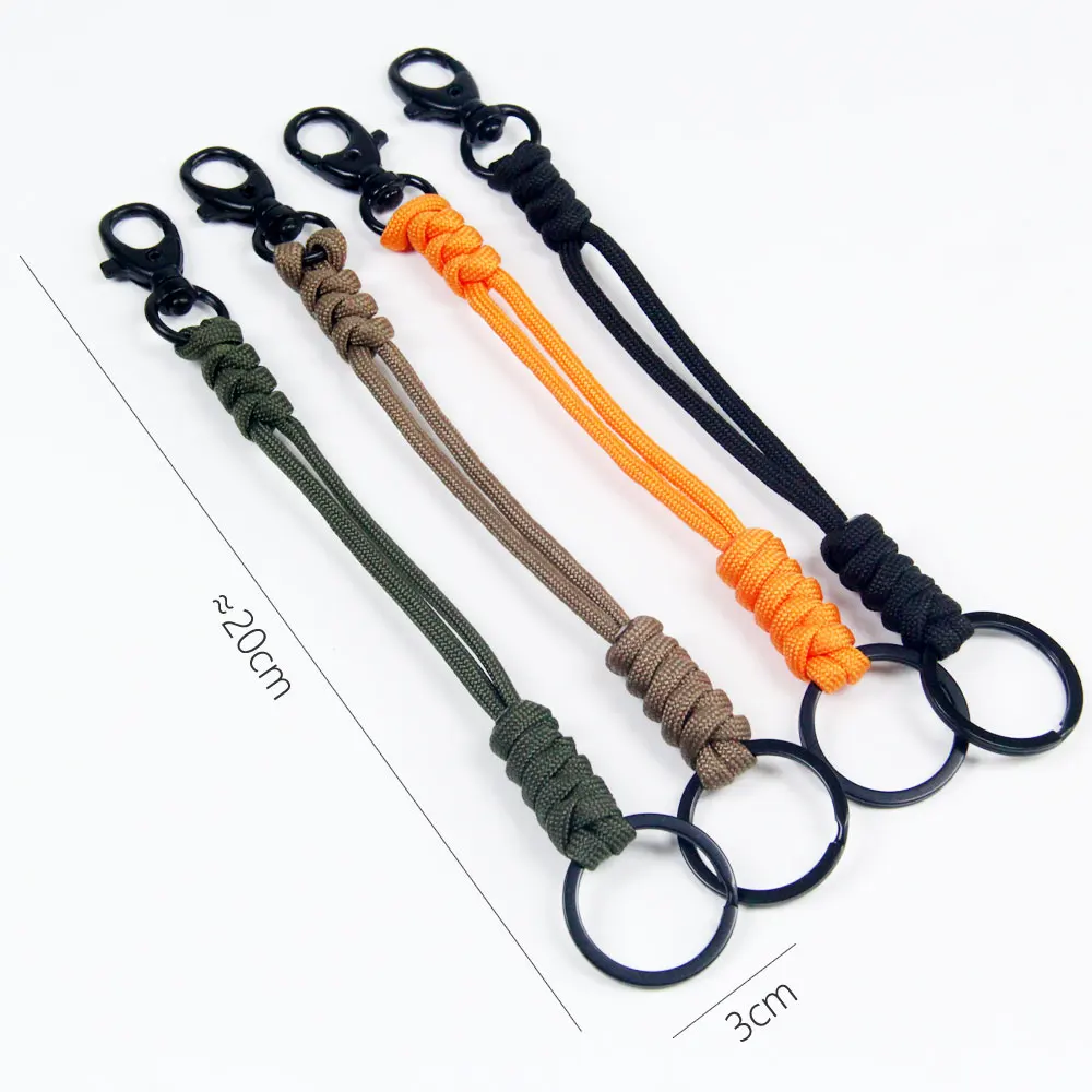 8PCS Paracord Keychain Hand Braided Lanyard with Carabiner and Split Keyring For Camping Hiking Or Key Organizer