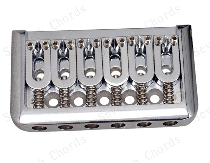 1 Set 6 Saiten Gold Silber E-Gitarren-Brücke Top-Load-Sattel Hardtail 76MM Musikinstrument-Zubehörteile – Detail 8