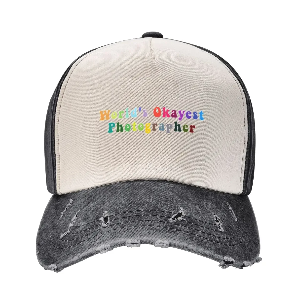 

Colorful World's Okayest Photographer Gifts, Perfect for photography lover. Baseball Cap Unique hats Hood Golf Wear Men Women's