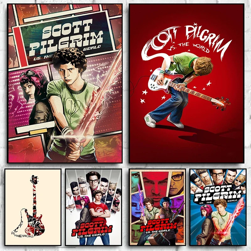 Vintage Movie Scott Pilgrim Vs. The World Anime Comedy Art Poster Canvas Painting Wall Print Picture for Living Room Home Decor