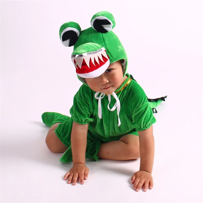 Halloween Cosplay Kostuums Anime Kids Crocodile Cosplay Kostuum Capuchon Set Jongens Meisjes Carnaval Party Performance Jumpsuit