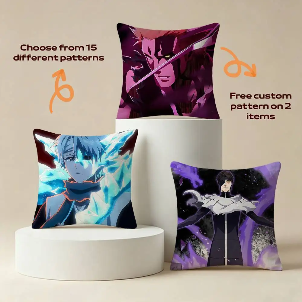 B-BLEACH TYBW The C-Calamity Square Sofa Pillow Cover Solid Color Living Room Home Decor Cushion Case