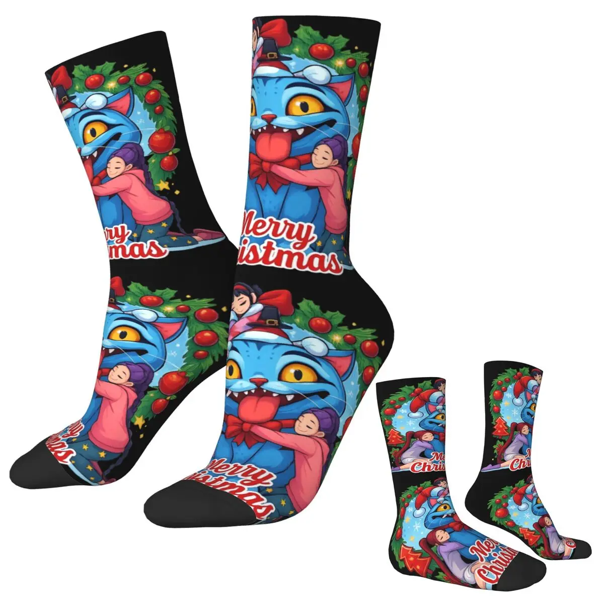 

Носки Huntrix для девочек с Рождеством, повседневные чулки для женщин и мужчин, мягкие спортивные носки на открытом воздухе, осенние дизайнерские противоскользящие носки