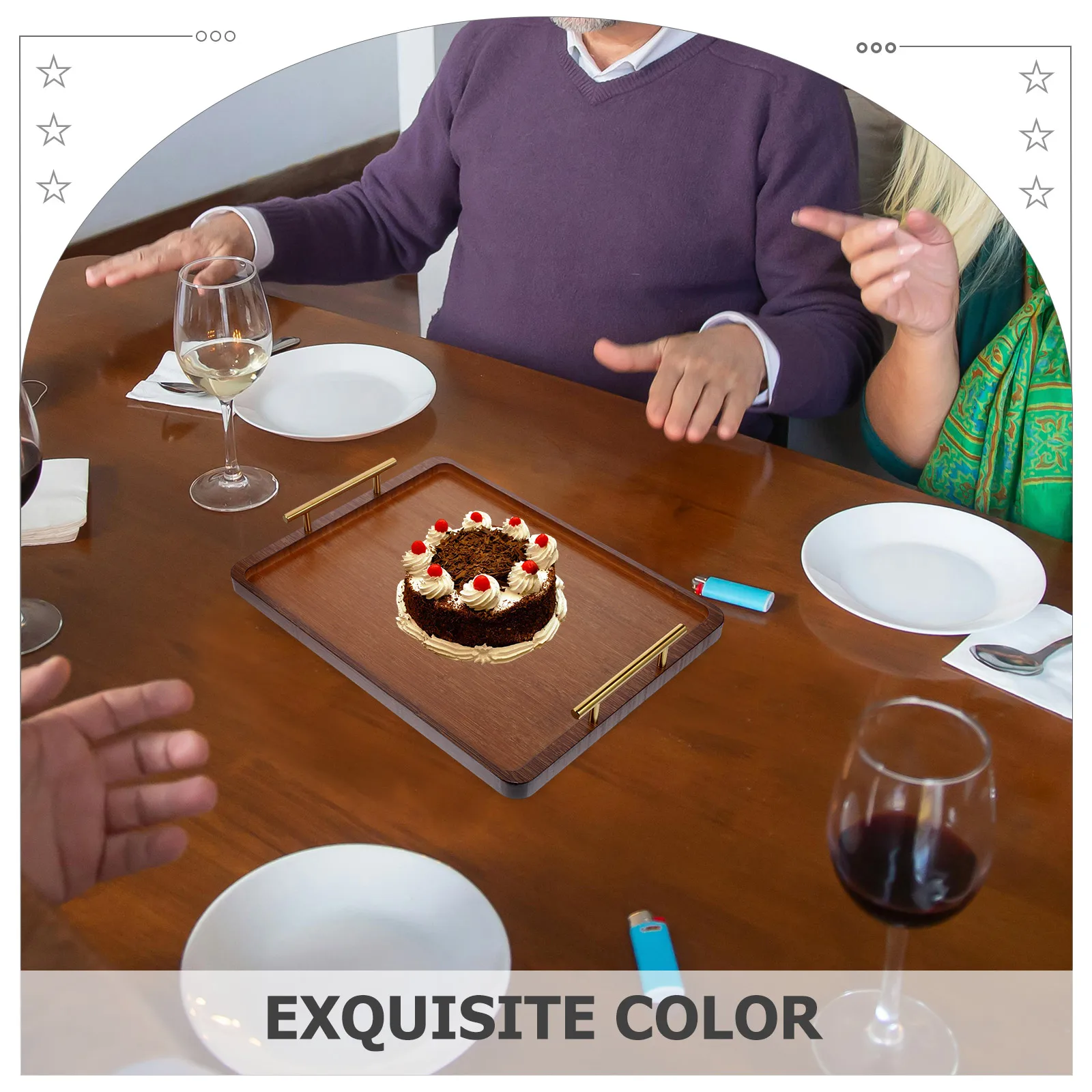 

Bamboo Storage Tray Serving Trays for Eating Portable Dishes with Lids Sturdy Handles