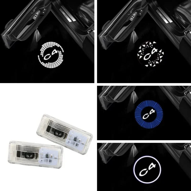 

LED Car Door Badge Light Projector Courtesy Sign Light for Citroen C4 2004-2024 C4L 2006-2015 C4 Picasso 2006-2024 Accessories