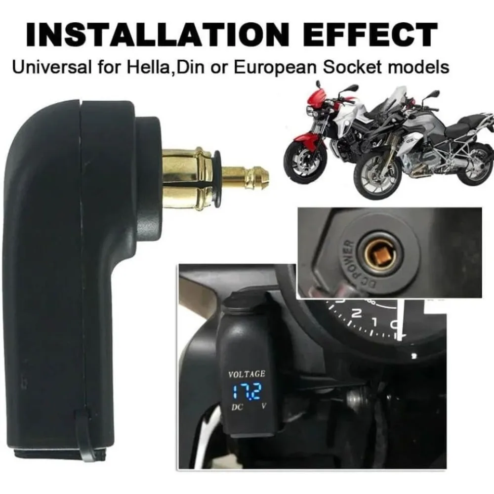 DIN Hella Plug to Dual USB Charger for BMW Ducati Triumph R1200RT R1250GS R1200GS F800ST F800R F800GS R1300GS ADV R12 Motorcycle