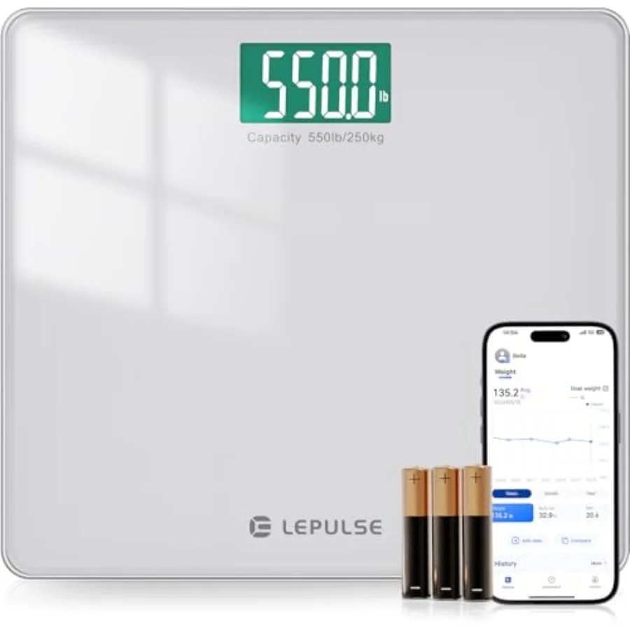 

550lb Bathroom Digital Scale for Body Weight BMI Extra Wide Platform High Capacity Large Backlit Display Most Accurate Bathroom