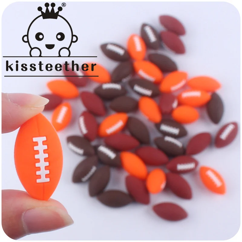 Kissteether New Creative DIY Baby Product Cartoon Silicone Rugby Teether  Bites Teeth  Pacifier Chain Accessories Toy