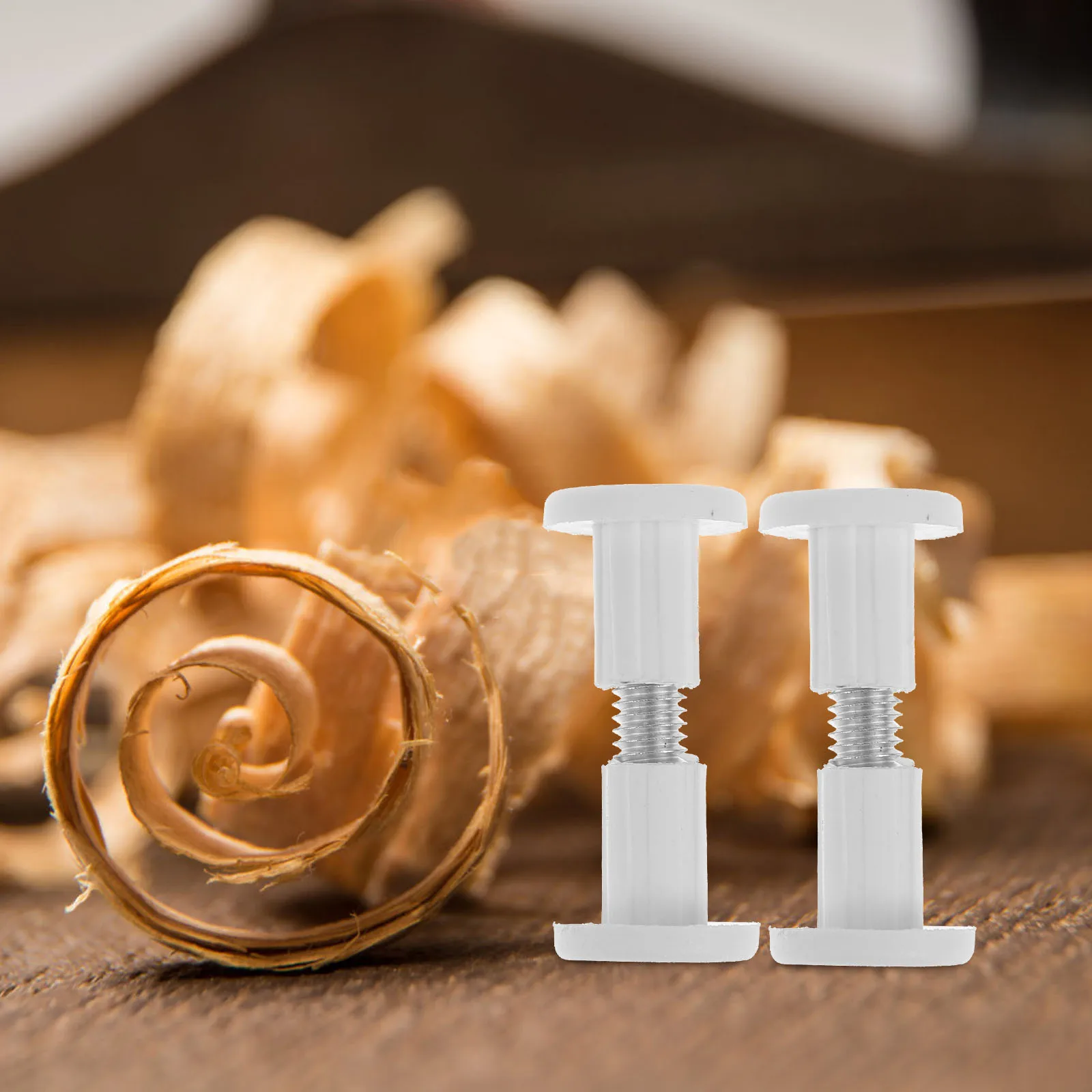 

50pcs White Wood Board Splicing Fasteners Furniture Hardware Plastic Screw Nut Bracket Table Top Joining System