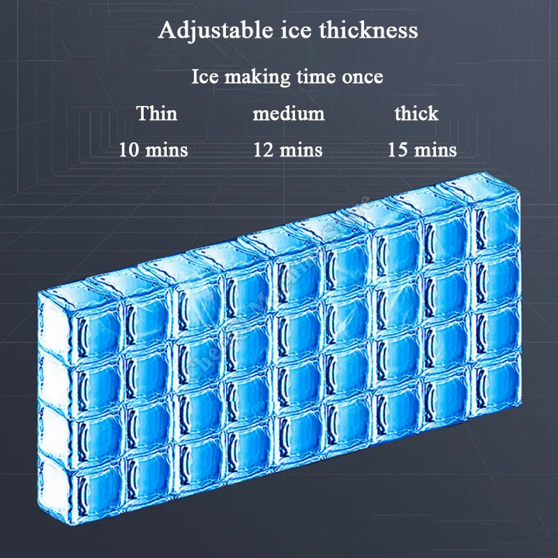 ماكينة صنع الثلج المربعة لمتجر شاي الحليب ماكينة صنع الثلج المربعة الذكية برميل مياه الصنبور ماكينة صنع الثلج ذات الاستخدام المزدوج
