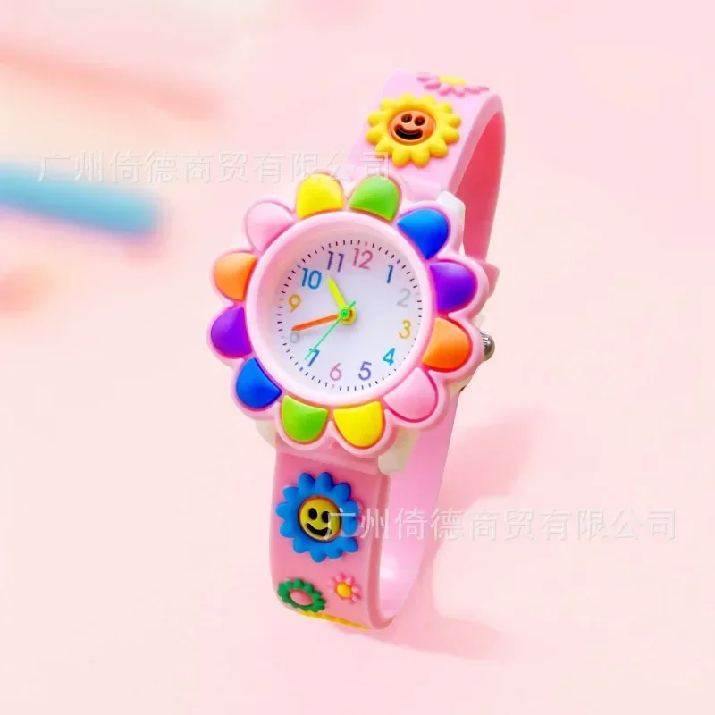 

2024 New Smile Daisy Colourful Flowers Children's Gifts Watches Girls Kids Students Fashion Party Quartz Clock Wristwatches