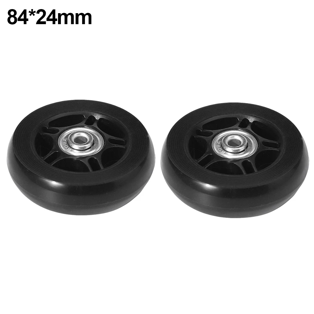 1 زوج الأمتعة حقيبة استبدال عجلات كتم عجلات مطاطية مع محامل معدنية المحاور المسمار ارتداء مقاومة ديلوكس أداة إصلاح #4