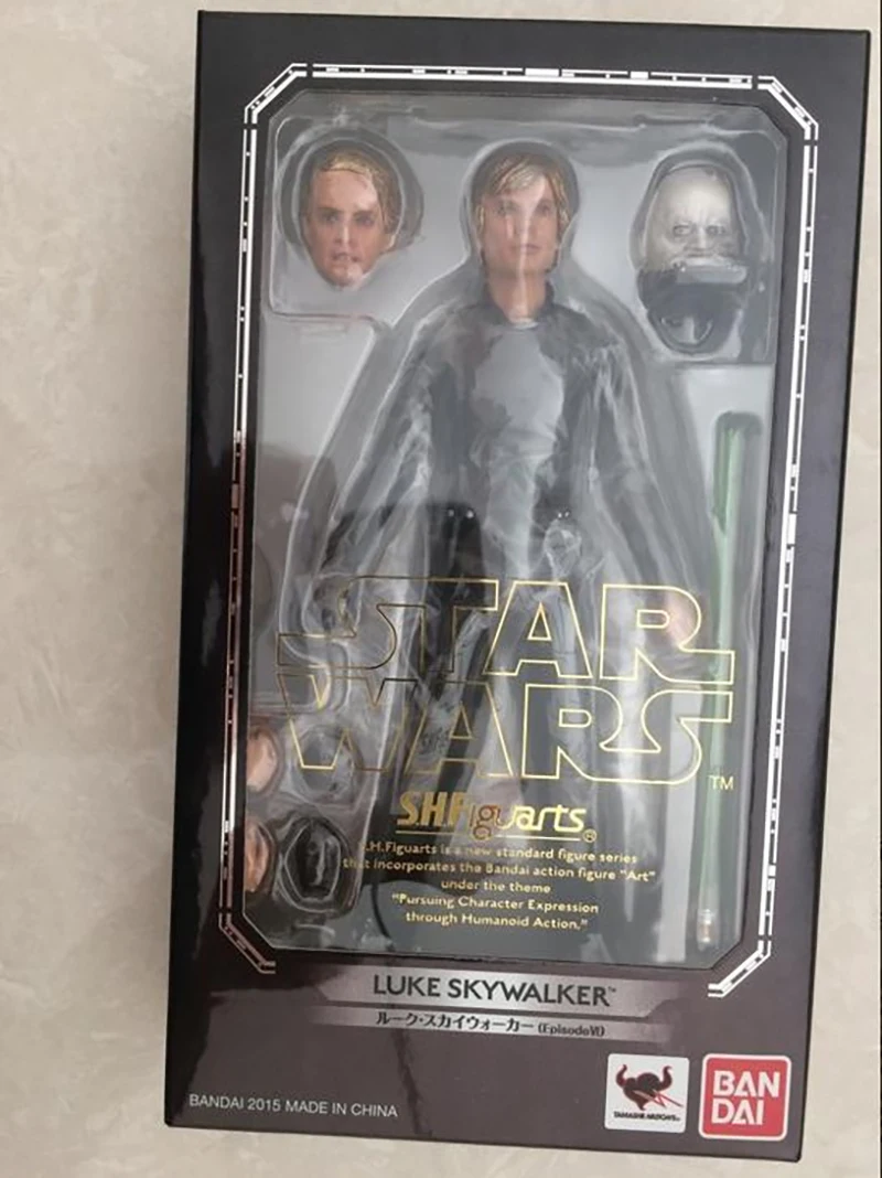 Série Anime Star Wars Shf Figure, Luke Skywalker Action Figure, Cavaleiro Jedi, Anakin Negro, Estatueta de Modelo Móvel, Brinquedo, Presente de Aniversário