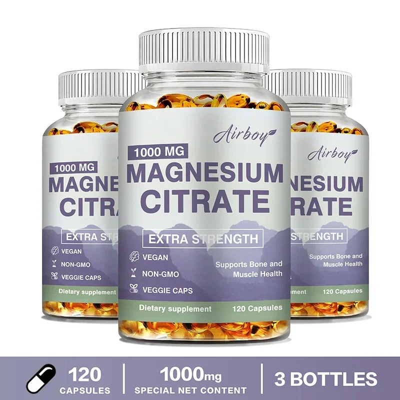 Magnesium Citrate - Supplement for Stress, Relaxation, Bone, Sleep, Heart Health, Nerve, Muscle & Metabolism