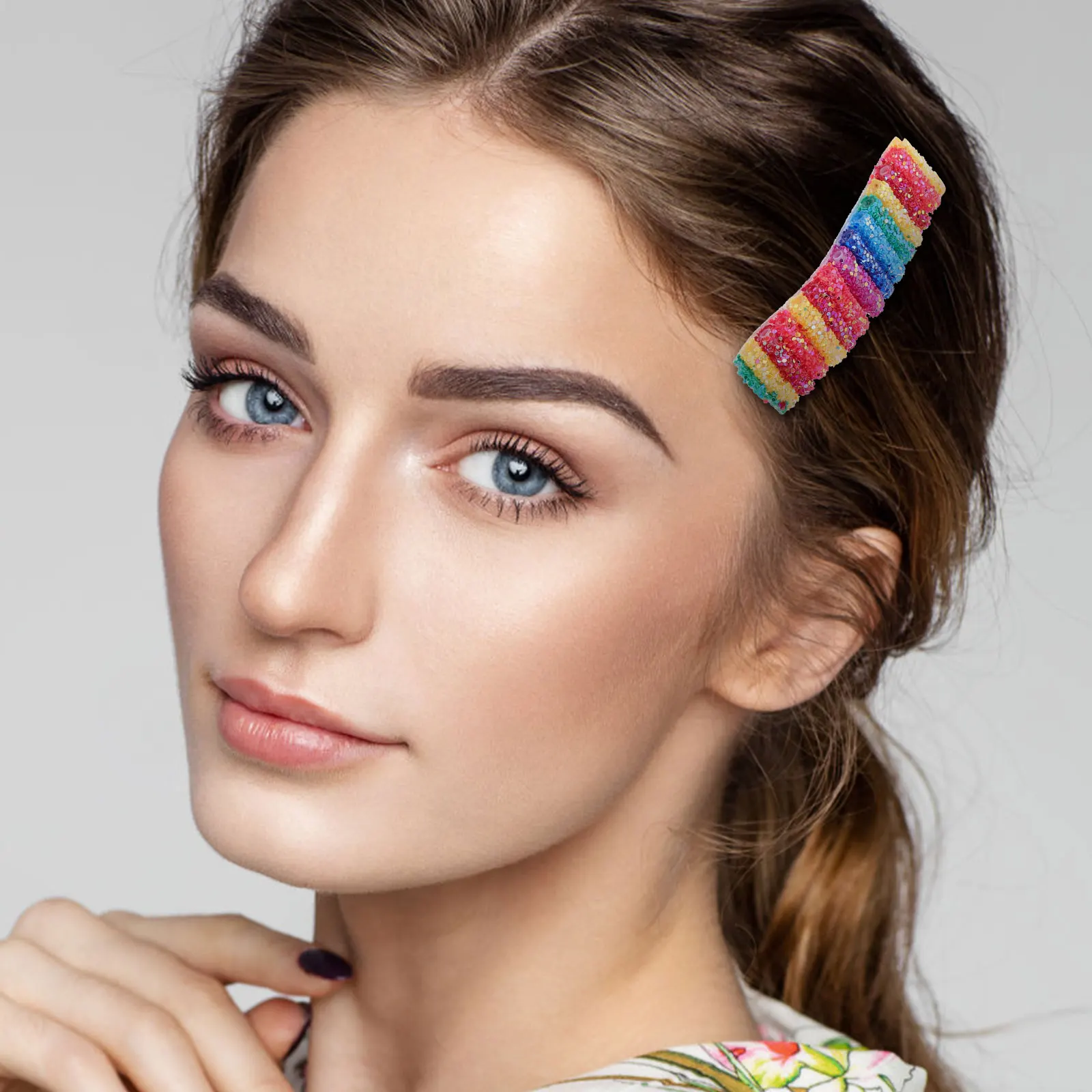 

6 Pcs Bangs Girls Rainbow Bobby Pin Hair Clips Water Drop Durable Material Travel Sequin Hair Clips Outing Gift