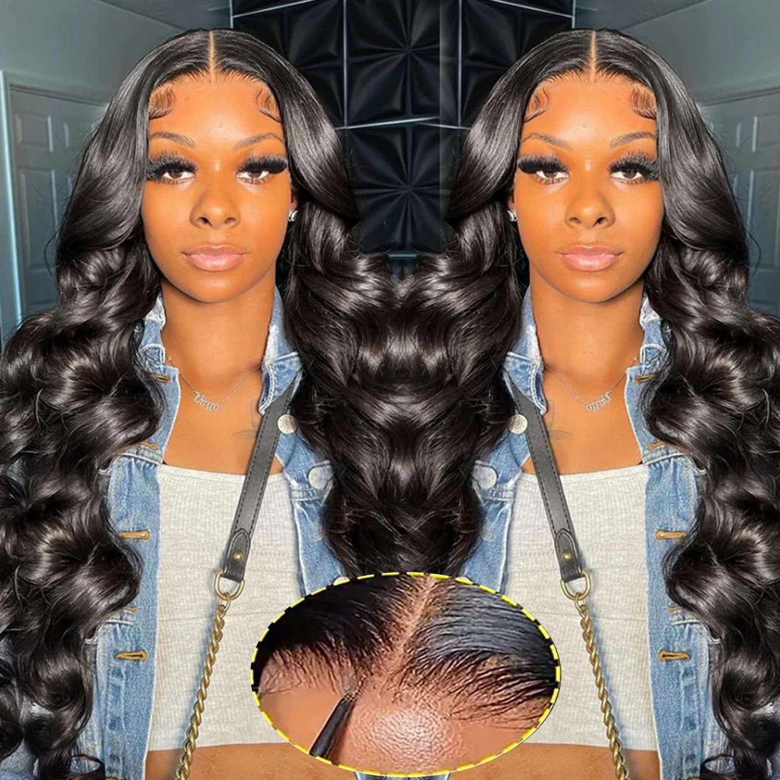 

Pre Plucked 13x4 Lace Front Wigs Body Wave Lace Frontal Human Hair Wig Pre Cut 5X5 HD Lace Closure Glueless Wigs Ready to Wear